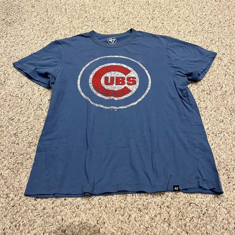 47 Brand Chicago Cubs Short Sleeve Tee Mens M BAseball MLB Casual Classic